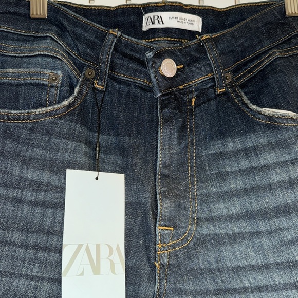Zara Skinny Cropped Dark Denim Jeans - Picture 2 of 2